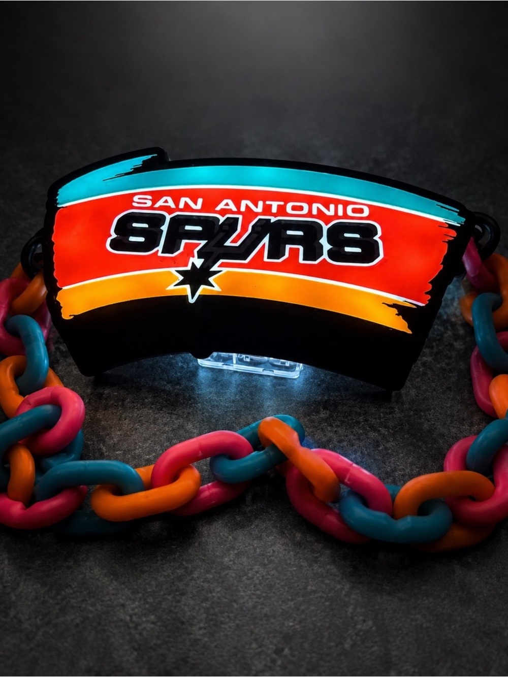 San Antonio Spurs Light Up Fan Chain Necklace fan chain necklace